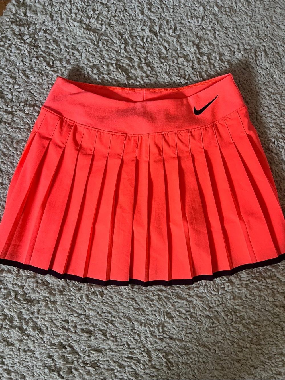 Nike Women's Neon Coral Pleated Skater Tennis Skirt